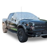 MARKSIGN Universal Fit Windshield Snow and Frost Cover for Large SUVs and Pickup Trucks, Anti-Theft Tuck-in Flaps, Cotton Lined PEVA Fabric, Mirror Covers Included