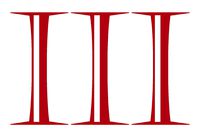 hBARSCI III - Roman Numerals Vinyl Decal - 5 Inches - for Cars, Trucks, Windows, Laptops, Tablets, Outdoor-Grade 2.5mil Thick Vinyl - Red