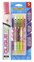 Kittrich Promarx Clique FX grip assorted designs  Mechanical Pencils, 0.7mm, 5 Count (MQ02-DF7PO5-48)