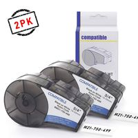 Freshworld Replace Brady bmp21-plus Nylon Cloth Labels M21-750-499,Black on White,0.75" x 16', High Adhesion Nylon Cloth Tape,Compatible with Brady BMP21-PLUS, IDPAL,LABPAL Label Maker Printers, 2Pack