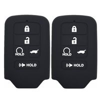 Ezzy Auto A Pair Black Silicone Rubber Key Fob Case Key Covers Keyless Remote Jacket Skin Protector fit for 2015-2017 Honda Civic CR-V