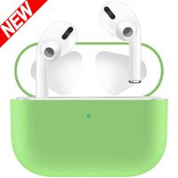 ADWLOF Compatible for AirPods Pro Case, Wireless Charging Supporting, Shockproof Protective Silicone Cover Skin for AirPods Pro Charging Case Series 3,Fluorescent Green