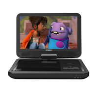 SYNAGY 11.5" Portable DVD Player with 10.1" Swivel Screen Remote Control Rechargeable Battery Car Charger Wall Charger, Personal DVD Player(Black)