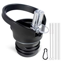 Standard Size Straw Lid for Hydro Flask Standard Size Bottle & Simple Modern Narrow Bottle.(Black)