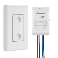 DEWENWILS Wireless Light Switch and Receiver Kit, Wall Switch Remote Control Lighting Fixture for Ceiling Lights, Fans, Lamps, No In-wall Wiring Required, 100 Ft RF Range, Programmable