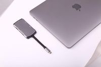 VERSUSWOLF USB C Hub,USB C Adapter,Aluminum Multiport USB Type C Hub to 4K HDMI,Multi-Port Converter,3.0 USB SD/Micro SD Card Reader (Space Gray-3)