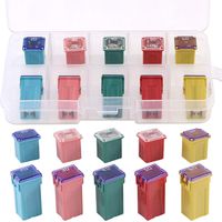 Glarks 10Pcs Automotive Low and Tall/Standard Profile Box Shaped Jcase Fuse 20A 30A 40A 50A 60A Fuse Assortment Kit for Ford, Chevy/GM, Nissan, and Toyota Pickup Trucks, Cars and SUVs