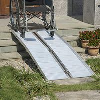 AVGDeals Portable Ramp Aluminum Folding Mobility Scooter Wheelchair Threshold | Built from a Sturdy, Anti-Corrosive Aluminum Alloy