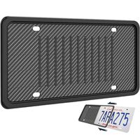 LEADSTAR Silicone License Plate Frame, Universal American Auto License Plate Holder, Rust-Proof Rattle-Proof Weather-Proof with 3 Drainage Holes Black Silicone License Plate Frame Cover (Black)