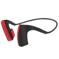 Allimity Open Ear Wireless Bone Conduction Headphones, Lightweight Sport Bluetooth Headset w/mic Micphone for Running Workouts Biking Driving and Listening to Music, audiobooks, podcasts or Gym (Red)