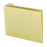 Smead Colored Hanging File Folder with Tab, 1/5-Cut Adjustable Tab, Letter Size, Yellow, 25 per Box (64069)