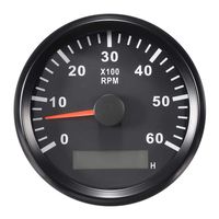 ELING Tachometer RPM Tacho Gauge with Hour Meter for Car Truck Boat Yacht 0-6000RPM 85mm with Backlight