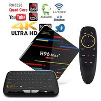Apes H96 MAX+ Plus Voice Control Remote Android 8.1 Bluetooth 4.1 64GB/4GB Quad Core 1080p 4K 3D Dual WiFi 5G TV Box + Touchpad Wireless Keyboard Remote