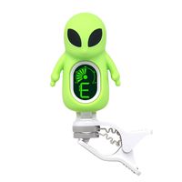 SWIFF Electronic Clip-On Guitar Tuner with LCD Display and Unique Shape for All String Instruments such as Guitar, Bass, Ukulele, Violin's Chromatic Tuning (Alien-Green)