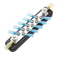 MICTUNING 10 Terminal Bus Bar Kit - 600V Bus Bar Ground Distribution Block with 10 Screws 2 Studs and 12 Heat Shrink Rings Terminals