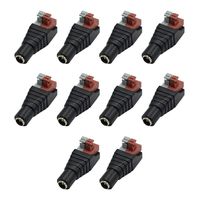 Hxchen DC Female Connector 5.5x2.1mm Power Adapter Push Type for Led Strip CCTV Camera Cable Wire Ends - (10 Pcs)
