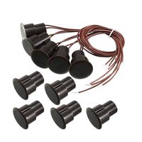 uxcell 5pcs RC-36 NC Recessed Wired Security Window Door Contact Sensor Alarm Magnetic Reed Switch Brown
