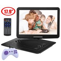YOOHOO 17.9'' Large Portable DVD/CD Player with 15.6'' 270°Swivel High Definition LCD Screen,6 Hours Rechargeable Battery,Support CD/DVD/SD Card/USB