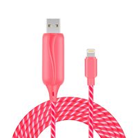 EL-AURORA Lightning to USB Cable 360 Degree Light Up Visible Flowing Glowing LED iPhone Charger Cable to USB Syncing and Data Cord for iPhone 7/7 Plus/6/6 Plus/6s/6s Plus/5/5s and more-3ft (pink)