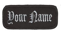 Name Patch Uniform Work Shirt Personalized Embroidered Charcoal/Charcoal Border.