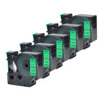 5PK D1 Labeling Tape Replace 45809 Dymo Labels Black on Green Cassette 19mm(3/4") Compatible for LabelManager 350D 400 500TS