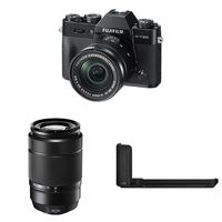 Fujifilm X-T20 Mirrorless Digital Camera w/ XC16-50mm Black Lens + XC50-230mm Black Lens + Black Hand Grip