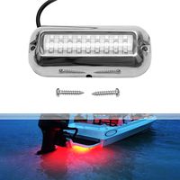 BASIKER 12V 27LED 50W Red Boat Underwater Transom Pontoon Lights for Swiming Lighting Marine Yacht Driving Fishing Tourist Activity Party 316 Stainless Steel Waterproof Lamp