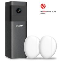 Bosma X1 Indoor Security Camera, 1080p HD with Color Night Vision, 2 Pack Door Window Sensors, 2-Way Audio, Auto Siren Alarm, Advanced Motion Detection, Sound Alerts