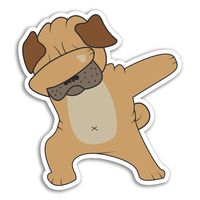 2 x 10cm Funny Dabbing Pug Dog Vinyl Stickers - Sticker Laptop Luggage #18069 (10cm Tall)