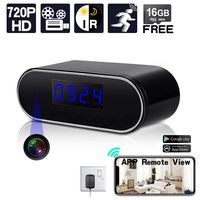720P HD Wireless Hidden Nanny Camera Clock - Spy Video Recorder Support Smartphone Remote View, 24/7 Days Working, 16GB Memory Card Built-in