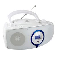 HANNLOMAX HX-316CD CD/MP3 Boombox, AM/FM Radio, Digital Radio Frequency Display, Bluetooth, USB Port for MP3 Playback, LCD Display, Aux-in, AC/DC Power Source (White)