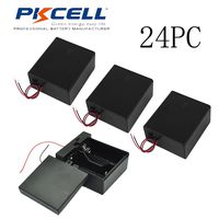 2-Slot D Size Battery Holder Contain Two Wires With Cover And Switch (24pc)