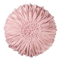 JWH 3D Sunflower Accent Pillow Hand Craft Round Cushion Decorative Pillowcase with Pillow Insert Home Sofa Bed Living Room Decor Gift 14 Inch / 35 cm Velvet Rose Gold