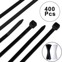 ONESING 400 Pcs 8'' Cable Zip Ties Nylon Zip Ties in Black and White - 50lb Strength Tie Wraps for Tying Cables, Wires, Organization