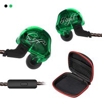 Andiker ZSR-C KZ in Ear Headphones 2BA+1DD Hybrid Earphones HiFi Stereo Bass Headset, Detachable Cable Noise Canceling Headphones for Music Enthusiast Running (Mic, Green)