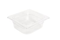 Rubbermaid Commercial Products Cold Food Insert Pan for Restaurants/Kitchens/Cafeterias, 1/6 Size, 2.5 Inches Deep, Clear (FG104P00CLR)