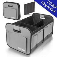 Foldable Trunk Storage Organizer, Reinforced Handles, Suitable for Any Car, SUV, Mini-Van Model Size, Grey