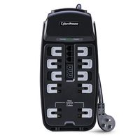 CyberPower CSP1008T Professional Surge Protector + TEL Protection, 2850J/125V, 10 Outlets, 8ft Power Cord