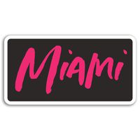 2 x 10cm Pink Miami Vinyl Stickers - Florida USA Sticker Laptop Luggage #17795 (10cm Wide)
