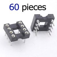 McIgIcM 60pcs 8pin IC Sockets DIP IC Sockets Adaptor Solder Type Socket