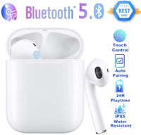 Wireless Earbuds,Bluetooth Headphones 3D Stereo, Touch Anti-Sweat Noise Cancelling in-Ear Earbuds, 22 Hours Playtime Pop-ups Auto Pairing with Charging Case and HD Microphone