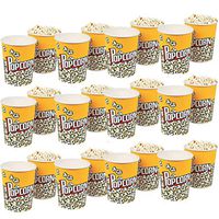Kicko Classic Popcorn Cups - 24 Pieces Disposable Food Container - Perfect for Kernels, Ice Cream, Carnivals, Street Fairs, Night Movie, Party Favor and Supplies
