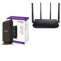 NETGEAR CM600 (24x8) DOCSIS 3.0 Cable Modem and ASUS RT-ACRH17 Concurrent Dual Band AC1700 Wi-Fi Wireless Router