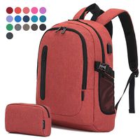 Laptop Backpack College School Computer Travel Backpack for Women Men Boys Girlsl with USB Charging, 17+colors for choice Anti Theft Business Travel School Fit 15.6 Inch, Bonus Bag,Deep orange red