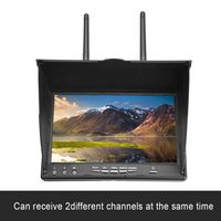 Bewinner DIY FPV Monitor,5.8Ghz 5 Bands 40Channels 7Inch LCD Screen Receiver Monitor for FPV Drone Quadcopter,Built-in Dual Receiver Can Receive 2 Different Channels at The Same Time