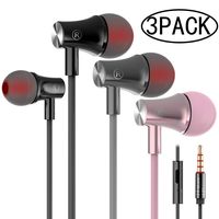 N1 Headphones Earphones Earbuds Earphones, Noise Islating, High Definition, Stereo for Samsung, iPhone,iPad, iPod and Mp3 Players（Black,Gray,Pink (Black+Gray+Pink 3pairs)