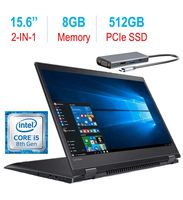 Lenovo Flex 5 15.6'' 2-in-1 Touchscreen FHD IPS (1920x1080) Laptop PC, 8th Gen Intel Core i5-8250u Processor, 8GB DDR4, 512GB PCIe SSD, Fingerprint Reader, Backlit Keyboard, Windows 10 w/Type-C Hub