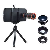 Apexel Optical Phone Camera Lens Kit 12X Manual Focus Telescope Camera Lens and Wide/Fisheye/Macro Lens with for Samsung Galaxy S6 Edge