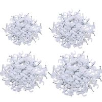 FAYSHE Round Cable Wire Clips 4mm 6mm 8mm 10mm (Pack of 400) Cable Management RG6 RG59 CAT5 CAT6 RJ45 Electrical Ethernet Dish TV Speaker Wire Cord Tie Holder Single Coaxial Nail Clamps