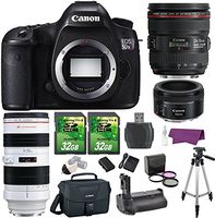 Canon EOS 5DS R 50.6 MP Digital SLR Camera w/EF 24-70mm f/4L is USM Lens + EF 70-200mm f/2.8L USM Lens + EF 50mm f/1.8 STM Lens Premium Bundle